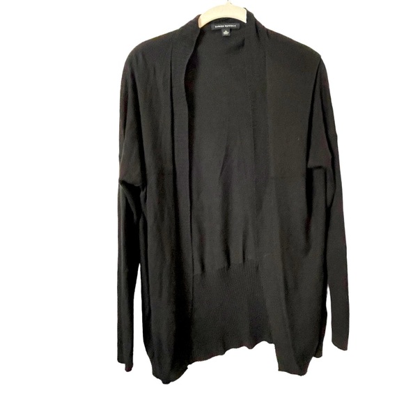 Banana Republic Silk Cotton Blend Black‎ Open Lightweight Cardigan Sweater - Picture 1 of 7